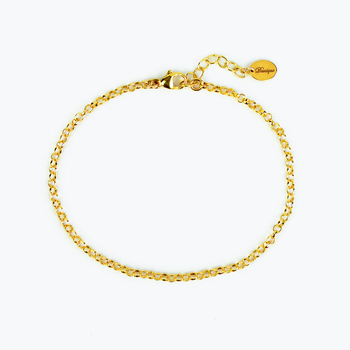 Simple Rolo Chain Bracelet in Gold, Rose Gold, or Silver
