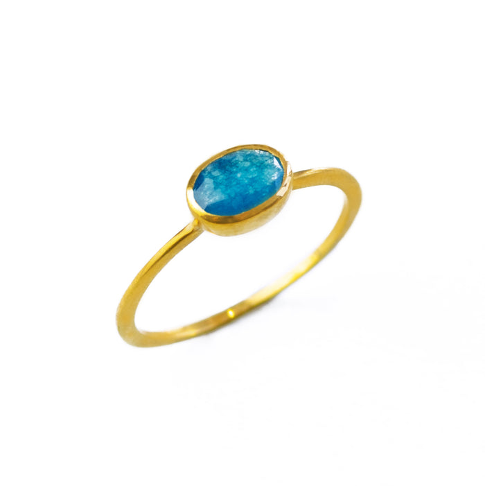 a gold blue black jade ring shown on white background. stackable! Stacking rings, bezel set, small oval, tiny oval, dainty oval, birthstone rings, sterling silver stamp, birthstone ring, birthstone jewelry