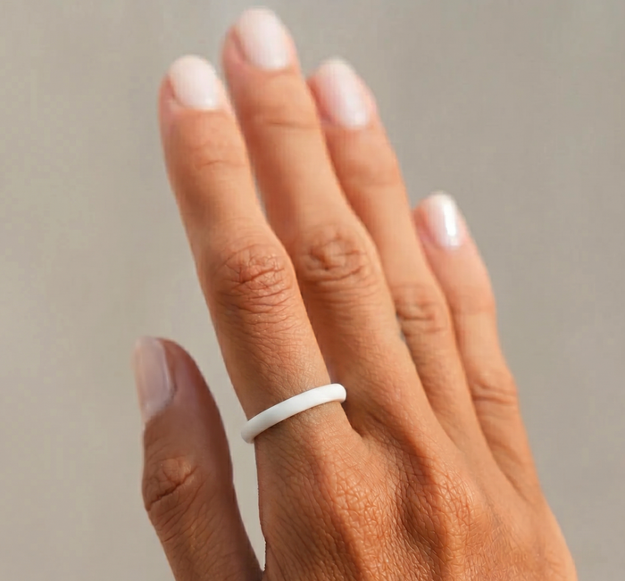 Soleil White Enamel Ring