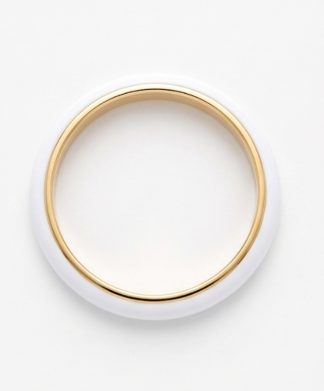 Soleil White Enamel Ring