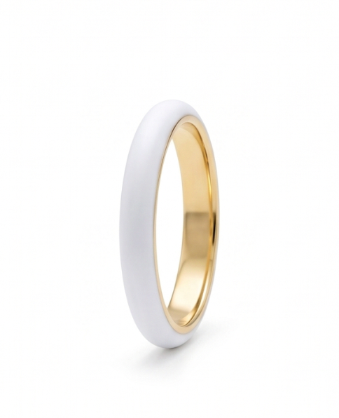 Soleil White Enamel Ring