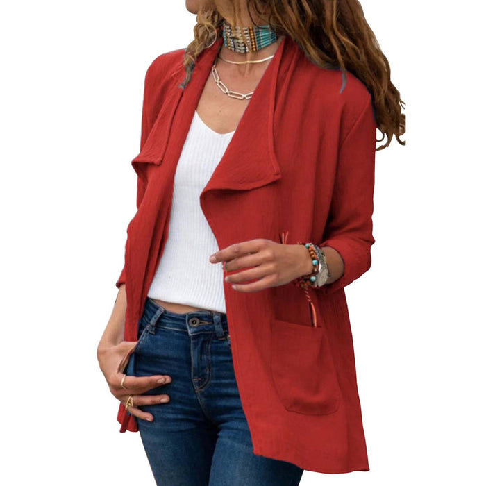 Solid Color Pocket Cardigan
