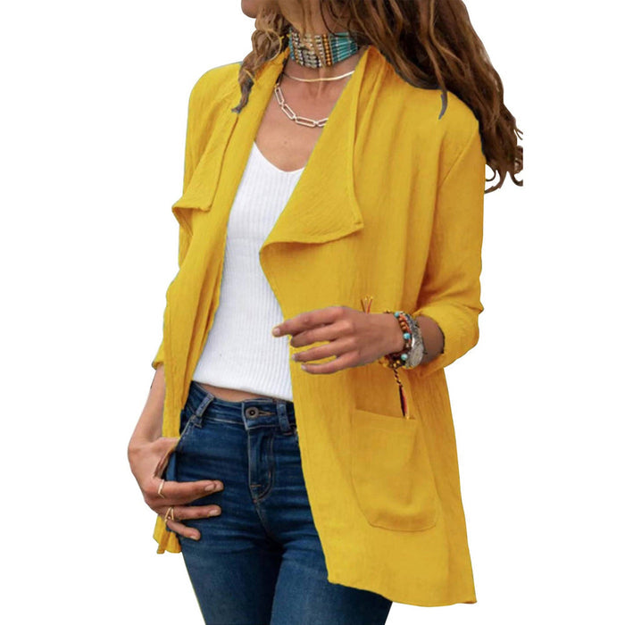 Solid Color Pocket Cardigan