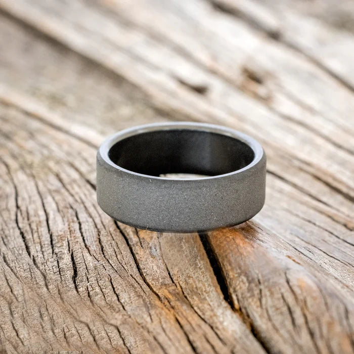SOLID METAL SANDBLASTED WEDDING BAND - BLACK ZIRCONIUM - SIZE 10 1/2-Staghead Designs
