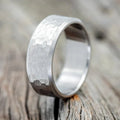 SOLID METAL WEDDING BAND WITH HAMMERED FINISH - TITANIUM - SIZE 10 3/4-Staghead Designs