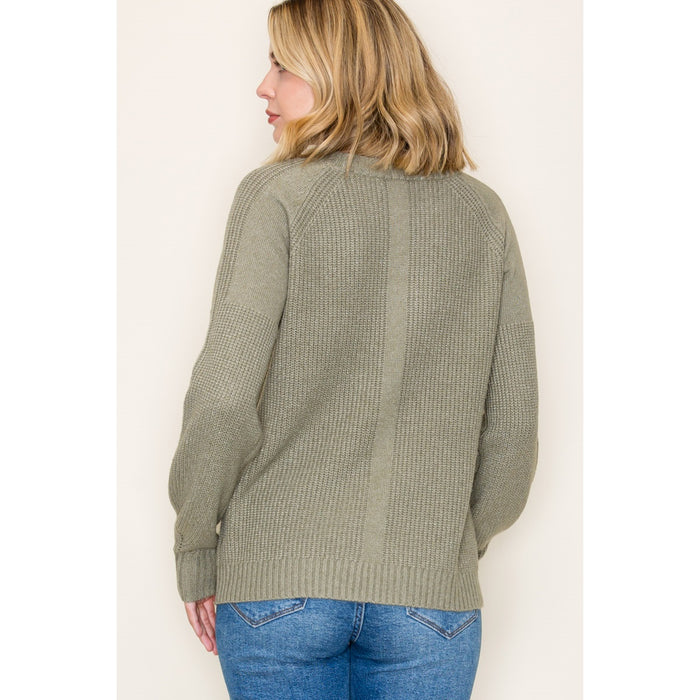 Solid Pullover Raglan Sweater