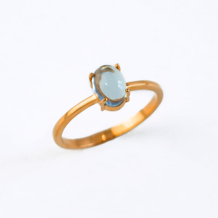 Stackable Prong-Set Cabochon Birthstone Rings