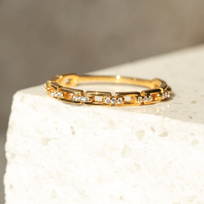 Studded Chain Stacking Ring