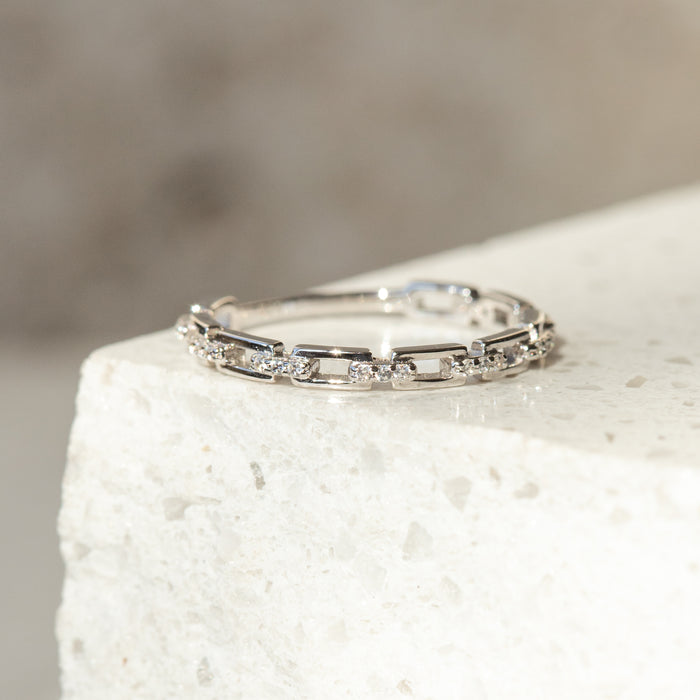 Studded Chain Stacking Ring