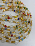 Subtle Glow in the dark Waist Beads- Heart  | Love  | African Waistbeads-Tie On 45"- 50"- Price Per Waist Bead