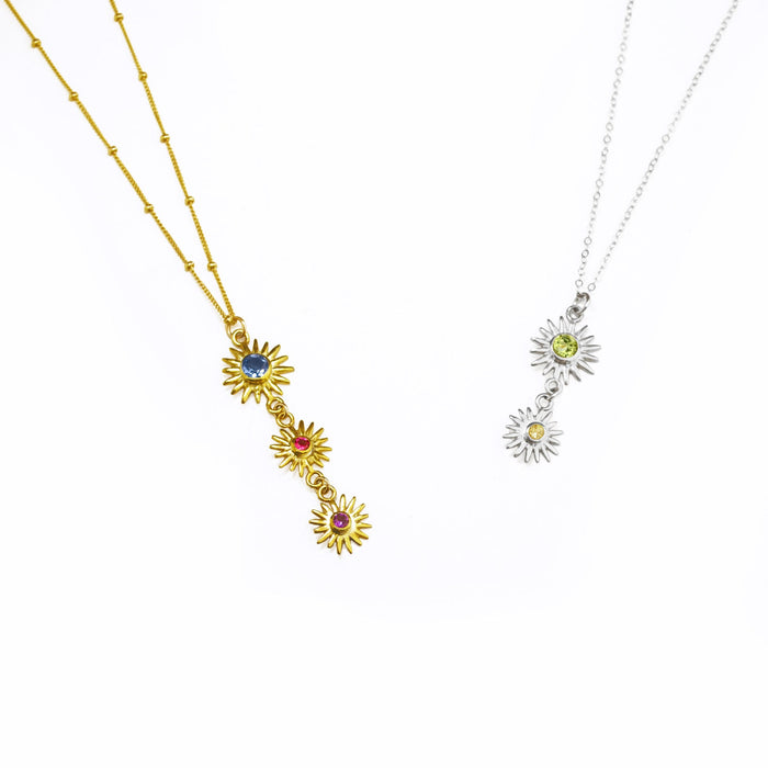 goldorsilversunburstbirthstonependantnecklacesunshineconnectorpendantnecklacevermeilgoldorsterlingsilver