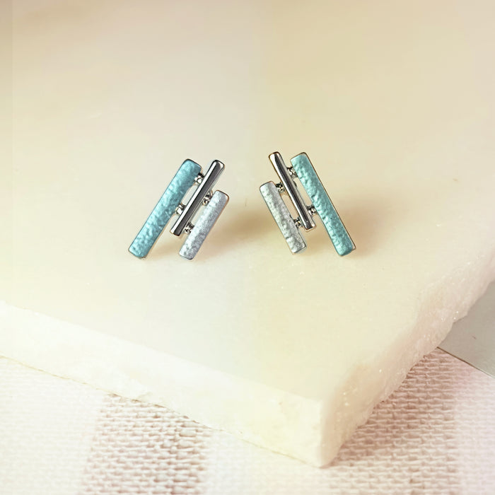 Sun Ray Stud Earrings, Boho Geometric Post Earrings in Gold, Silver or Rose Gold