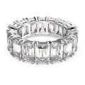 Swarovski 5562129 Matrix Vittore Ring – Rectangular Cut White Crystals, Rhodium Plated