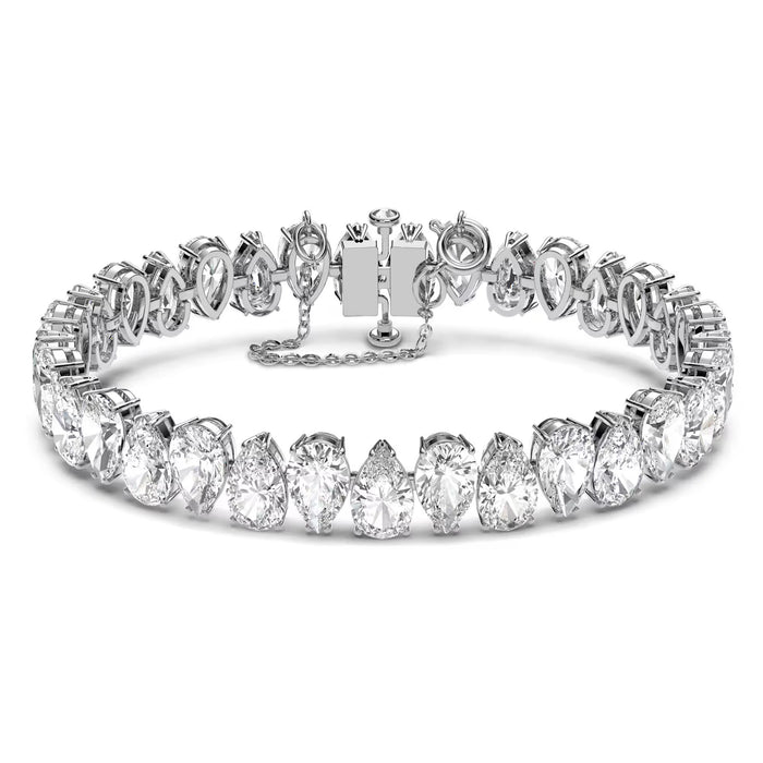 Swarovski 5598350 Millenia Pear Cut Tennis Bracelet – White Crystals, Rhodium Plated