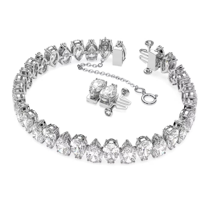 Swarovski 5598350 Millenia Pear Cut Tennis Bracelet – White Crystals, Rhodium Plated