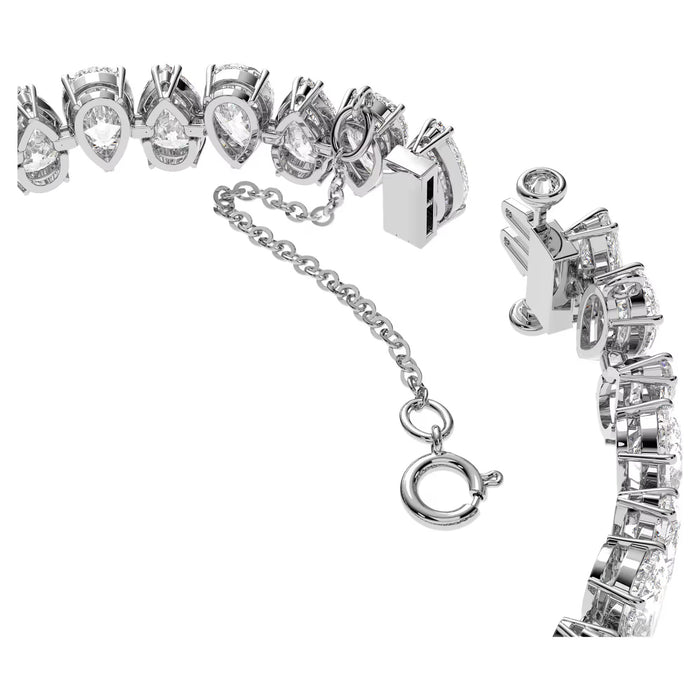 Swarovski 5598350 Millenia Pear Cut Tennis Bracelet – White Crystals, Rhodium Plated