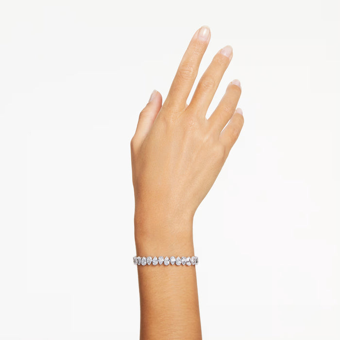 Swarovski 5598350 Millenia Pear Cut Tennis Bracelet – White Crystals, Rhodium Plated