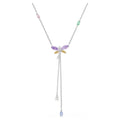 Swarovski Ariana Grande x Swarovski Y necklace Mixed cuts, Dragonfly, Multicolored, Rhodium plated 5749183