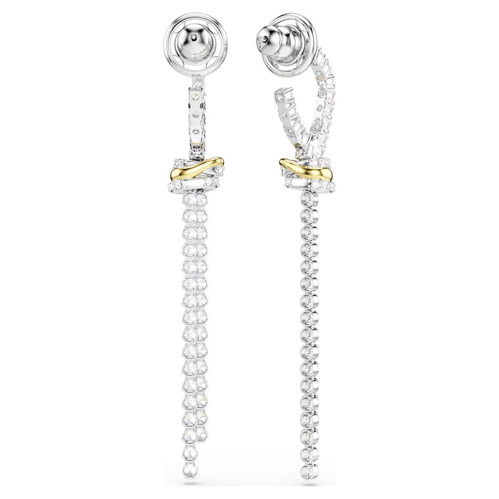 Swarovski Hyperbola drop earrings Round cut, Knot, White, Mixed metal finish. 5752866