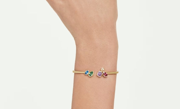 Swarovski Imber bangle Mixed cuts, Multicolored, 18K gold finish 5753259