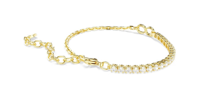 Swarovski Matrix bracelet Round cut, White, 18K gold finish 5753925