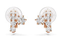 Swarovski Matrix clip earrings Round cut, White, 18K rose gold finish 5763822