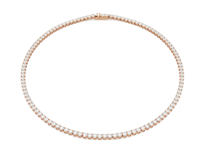 Swarovski Matrix Tennis necklace Round cut, White, 18K rose gold finish 5764194