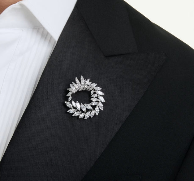 Swarovski Mesmera brooch Marquise cut, White, Rhodium plated 5754566