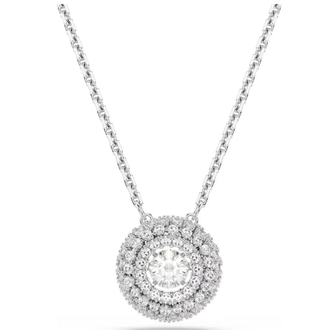 Swarovski Sublima pendant Round cut, White, Rhodium plated 5738246