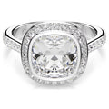 Swarovski Una Angelic halo ring Cushion cut, White, Rhodium plated. 5758472