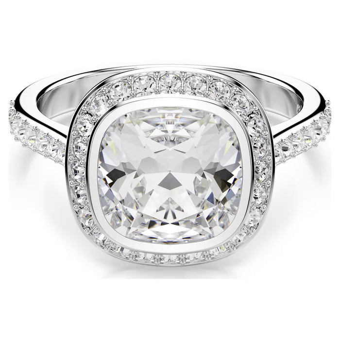 Swarovski Una Angelic halo ring Cushion cut, White, Rhodium plated. 5758472