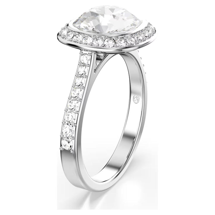 Swarovski Una Angelic halo ring Cushion cut, White, Rhodium plated. 5758472