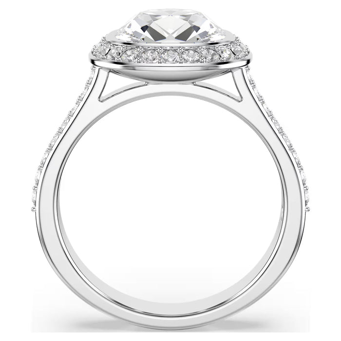 Swarovski Una Angelic halo ring Cushion cut, White, Rhodium plated. 5758472