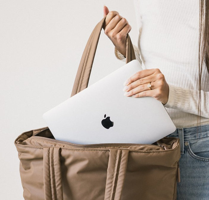 Tate Expandable Tote | Work, Travel and School Bag - Mocha