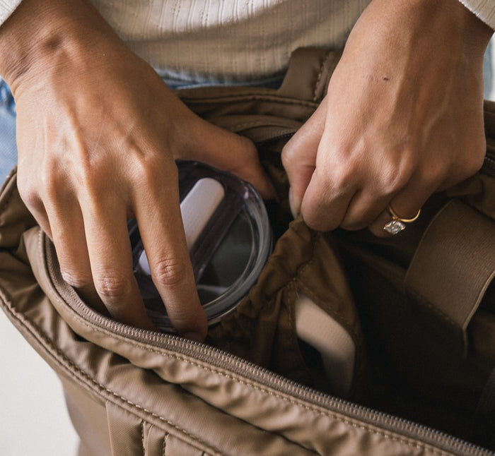 Tate Expandable Tote | Work, Travel and School Bag - Mocha
