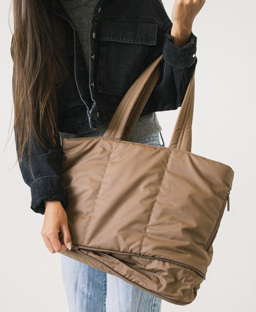 Tate Expandable Tote | Work, Travel and School Bag - Mocha