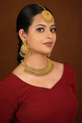 Teesha Necklace Earing Tika Handcrafted Gold Plated