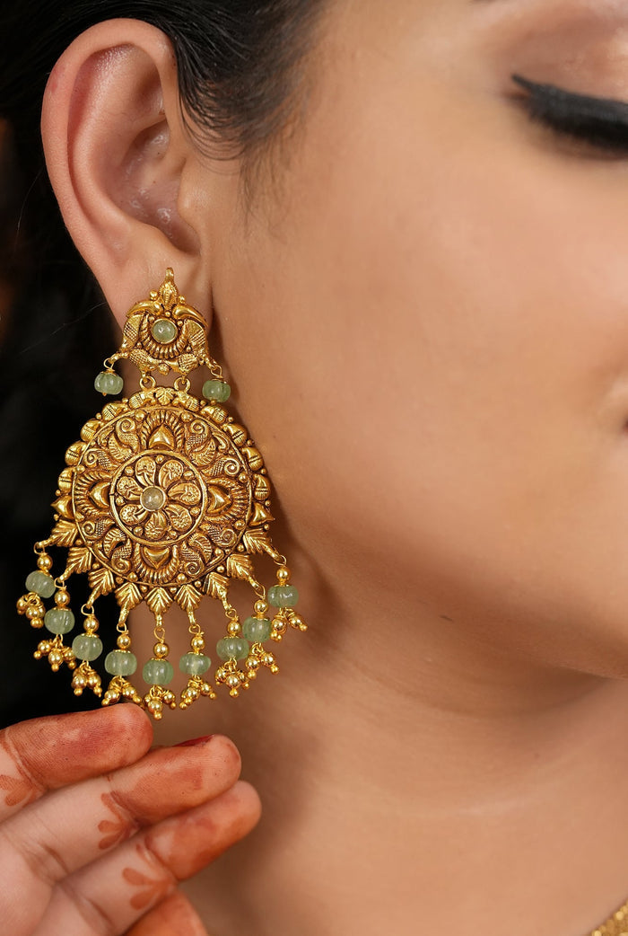 Teesha Necklace Earing Tika Handcrafted Gold Plated