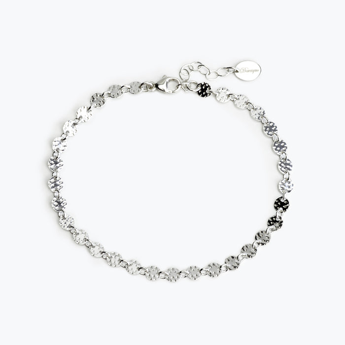 Textured Sequin Coin Bracelet - Gold and Silver