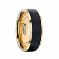 Thorsten Gatson W5969-GPBT 8mm Tungsten Carbide Ring – Gold Plated Beveled Edges