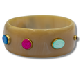 Tilly Bangle - Large horn cuff with set stones