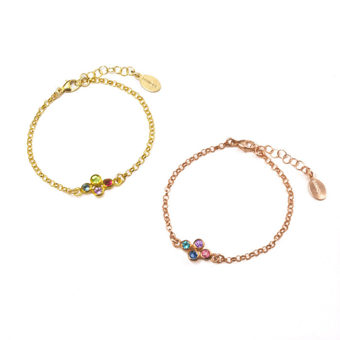 Tiny Birthstone Cluster Bracelet : Available in All Birthstones