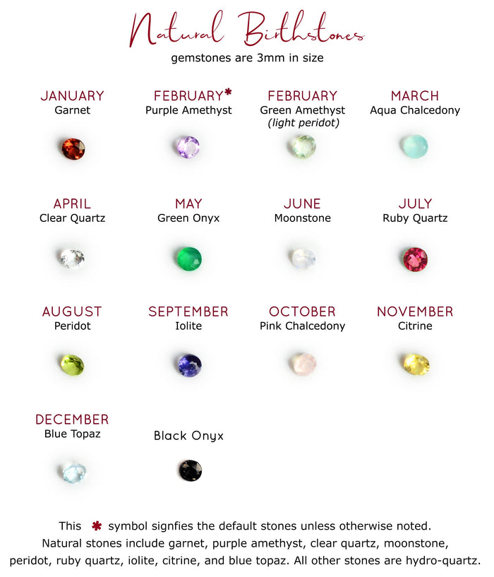 Tiny Birthstone Vertical Bar Necklace with Mother Stone