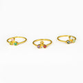 Tiny Cluster Ring, Triple Birthstone Mother's Ring, Mother of Three