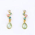 Tiny Custom ZigZag Multi Birthstone Stud Earrings