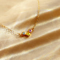 Tiny Triple Birthstone Cluster Necklace, Sterling Silver, Gold Filled