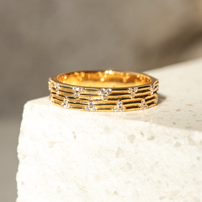 Trio Stone CZ Ring