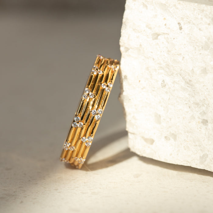 Trio Stone CZ Ring