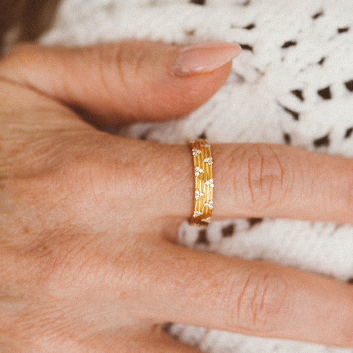 Trio Stone CZ Ring