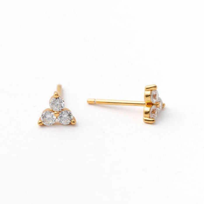 Trio Stone Stud Earring